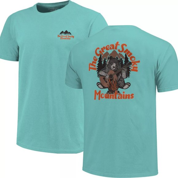 DEFECT Image One Men's Great Smoky Mountains Graphic Tee Green Size L $30 6D064 - Picture 1 of 3